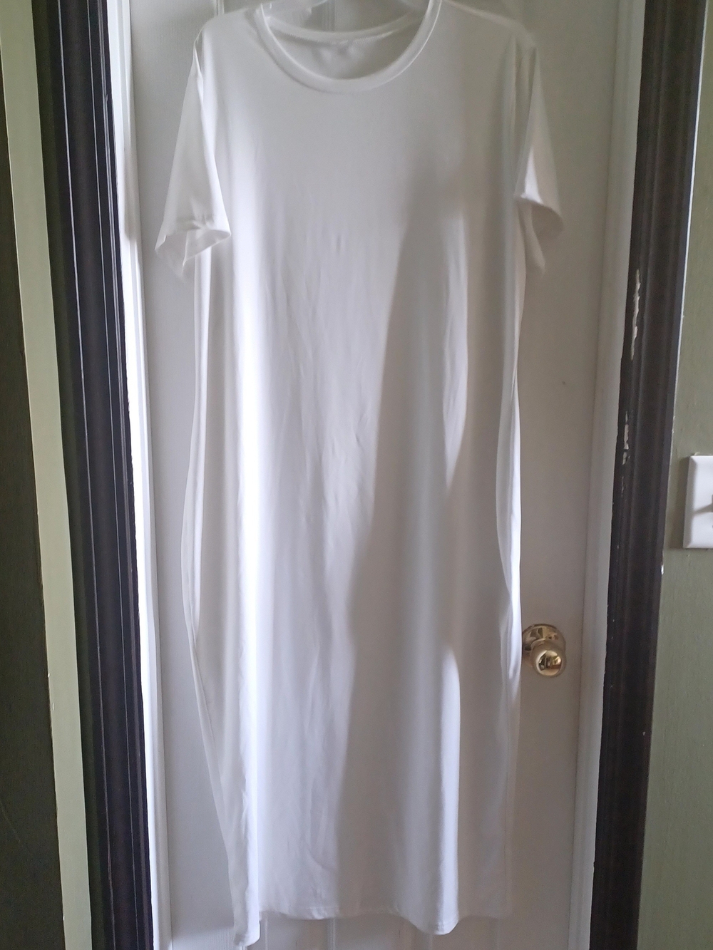 SHEIN White Short-Sleeve Midi Tee Dress